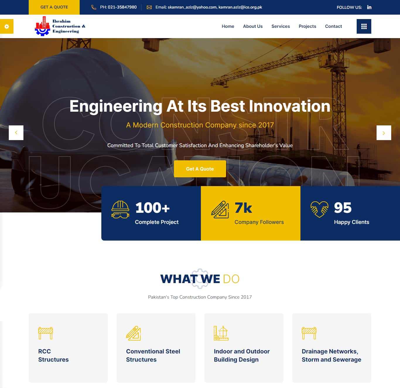Ibrahim Construction & Engineering Website